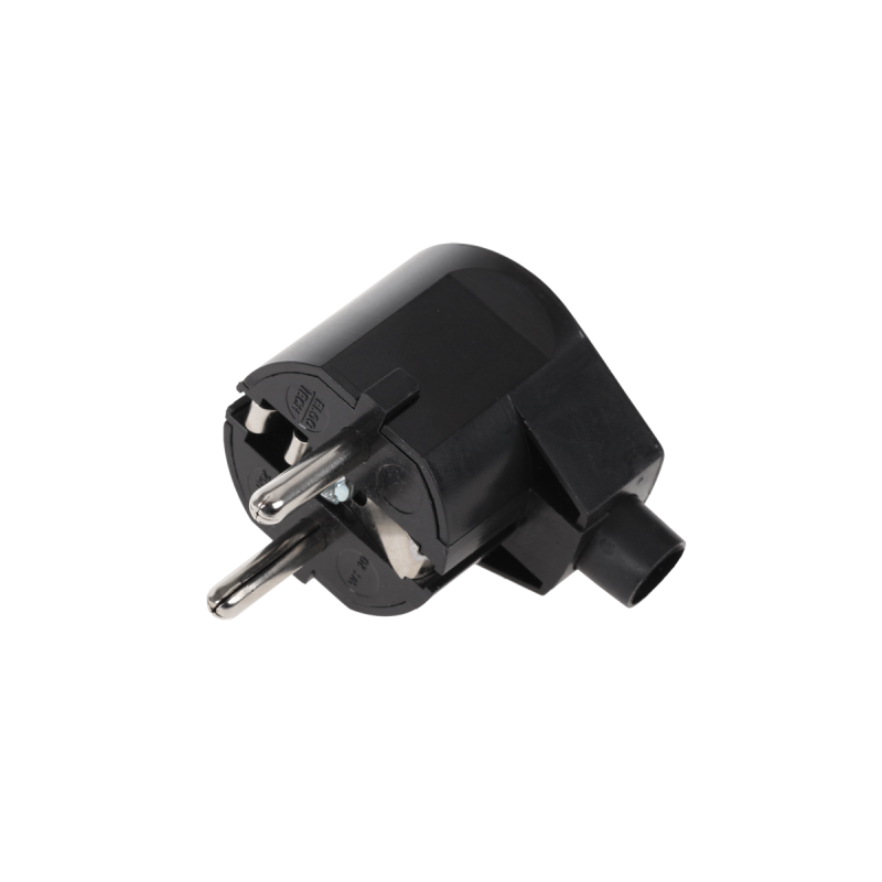 Elgotech Wtyczka Kątowa Z Uziemieniem Unischuko Czarna Wt-20-2 [[