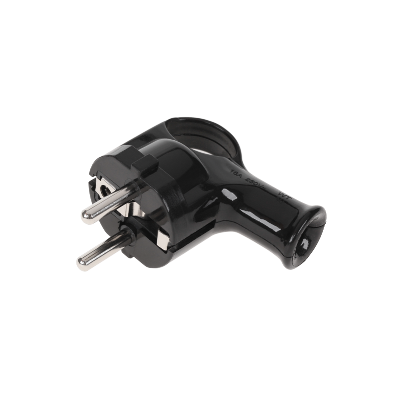 Elgotech Wtyczka Kątowa Z Uchem Z Uziemieniem Unischuko Czarna Wt-40-2 [[