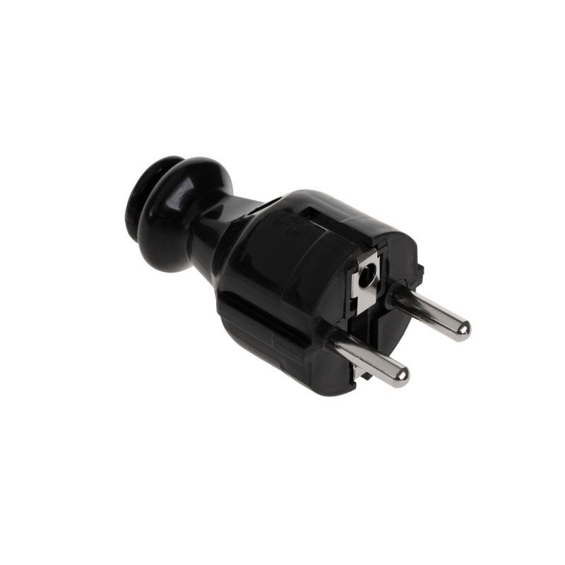 Elgotech Wtyczka Prosta Z Uziemieniem Unischuko Czarna Wt-30-2 [[