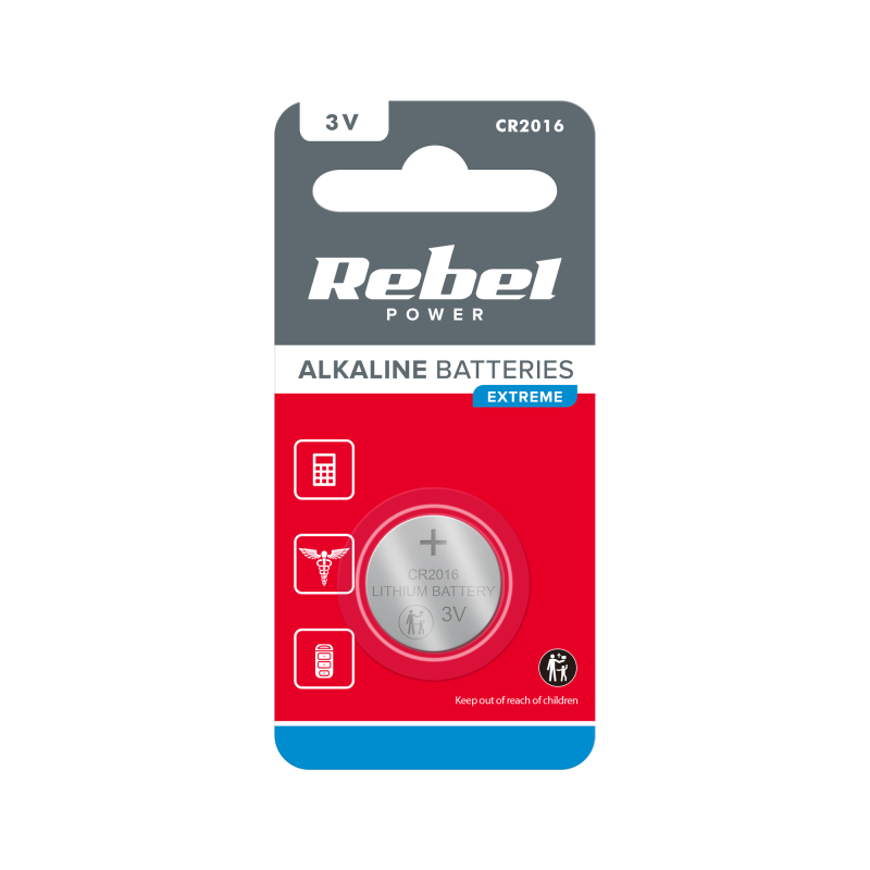 Rebel Bateria Rebel Extreme Cr2016 1Szt/Blist. [[