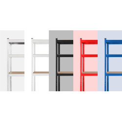 Rebel Regał Metalowy Magazynowy 180X90X40 Srebrny Rebel [[