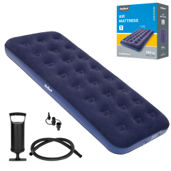 Rebel Materac Dmuchany Jednoosobowy Do Spania + Pompka , 186 X 76 X 22 Cm [[
