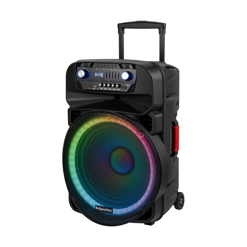 Krüger&Matz Aktywna Kolumna Głośnikowa (Z 2 Mikrofonami Bezprzewodowymi Uhf, Sd, Bluetooth, Fm, Usb, Led) 60 Watt [[