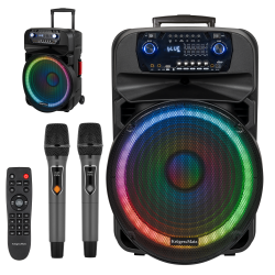 Krüger&Matz Aktywna Kolumna Głośnikowa (Z 2 Mikrofonami Bezprzewodowymi Uhf, Sd, Bluetooth, Fm, Usb, Led) 60 Watt [[