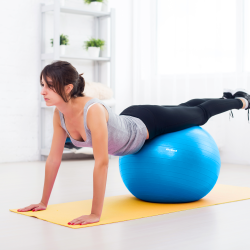 Rebel Piłka Gimnastyczna Rehabilitacyjna 55Cm Z Pompką Ręczną, Kolor Niebieski , Rebel Active [[