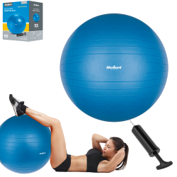 Rebel Piłka Gimnastyczna Rehabilitacyjna 55Cm Z Pompką Ręczną, Kolor Niebieski , Rebel Active [[