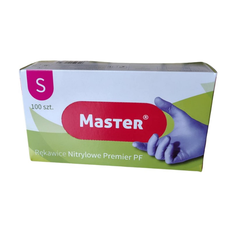 Rękawice nitrylowe bezpudrowe S 100szt MASTER S467