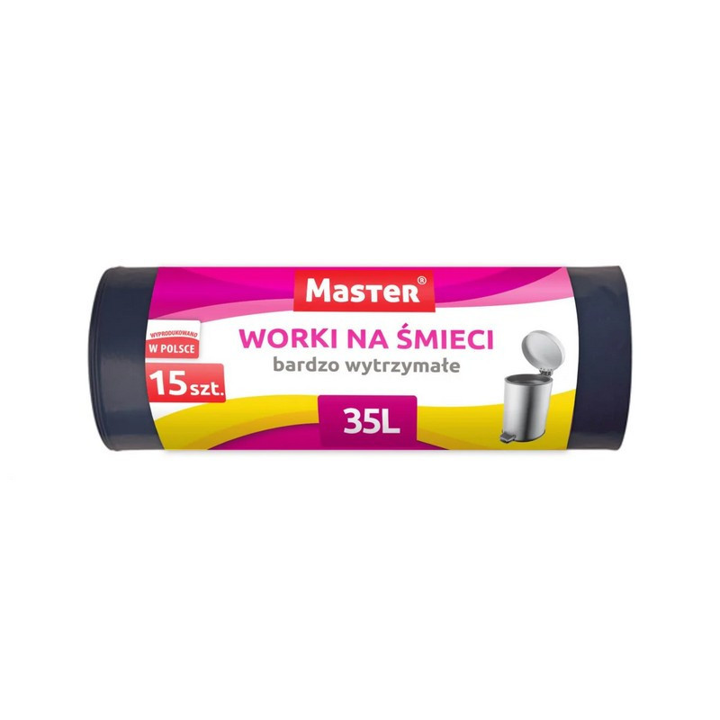 Worki na śmieci 35 litrów 15szt. czarne LDPE MOCNE! MASTER S020