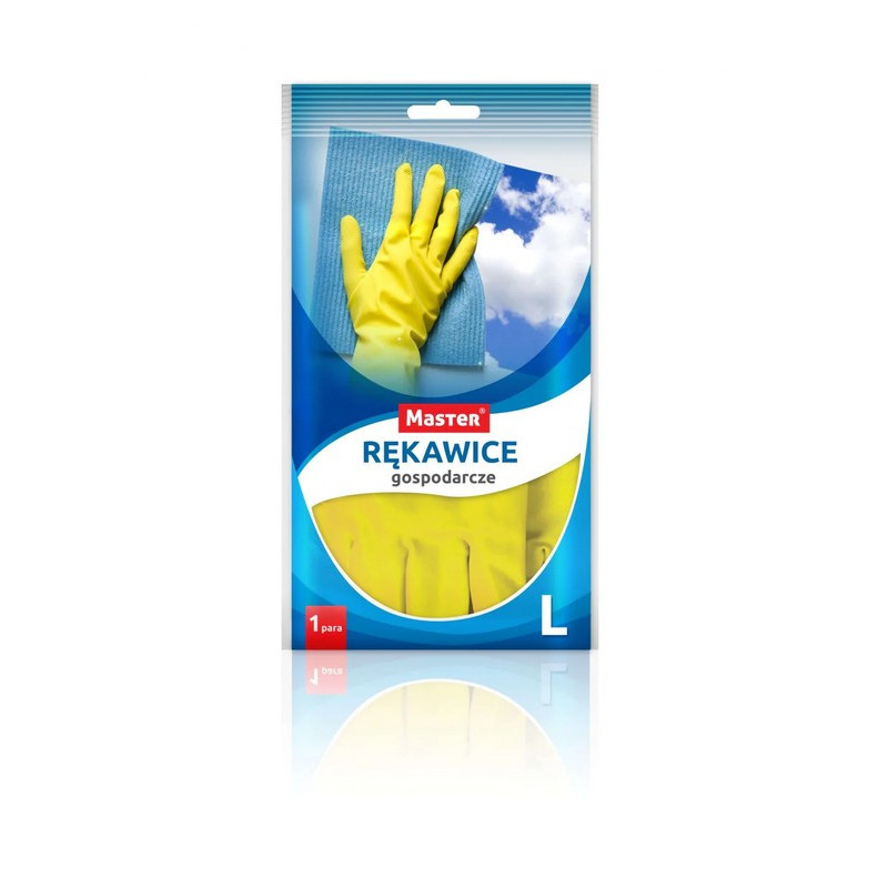 Rękawice gospodarcze gumowe żółte rozm.L MASTER S438