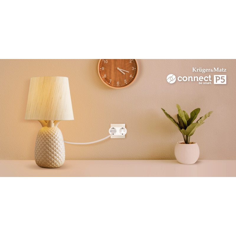 Krüger&Matz Gniazdo Podwójne Wifi Kruger&Matz Connect P5 Tuya [[