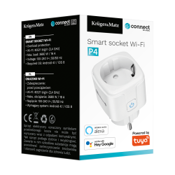 Krüger&Matz Gniazdo Wifi Kruger&Matz Connect P4 Białe Tuya [[