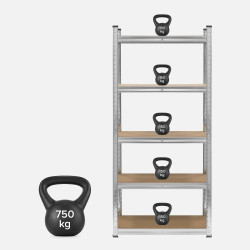 Rebel Regał Metalowy Magazynowy 150X70X30 Srebrny Rebel [[