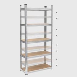 Rebel Regał Metalowy Magazynowy 150X70X30 Srebrny Rebel [[