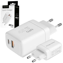 Krüger&Matz Ładowarka Sieciowa Kruger&Matz 45 W Gan Z Funkcją Power Delivery I Quick Charge [[