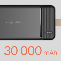 Krüger&Matz Powerbank Kruger&Matz 30000 Mah Li-Ion Z Funkcją Qc Oraz Pd [[