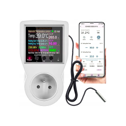 Eurokomp Termostat Z Gniazdem 230V, Licznik Energii, Wifi Tuya [[