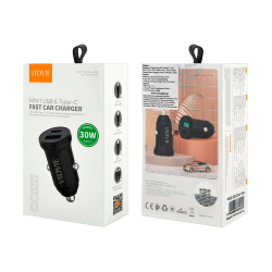 Ładowarka Samochodowa 30 W Usb + Usb Typu C Z Funkcją Powerdelivery I Quickcharge [[