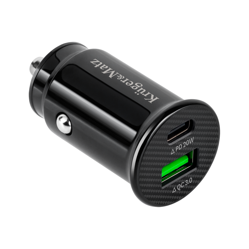 Krüger&Matz Ładowarka Samochodowa Kruger&Matz Dual Usb 3100 Ma Z Funkcją Quick Charge 3.0 I Power Delivery [[
