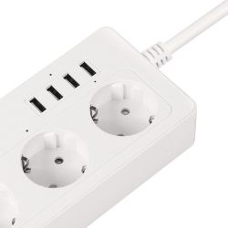 Krüger&Matz Listwa Sieciowa Kruger&Matz 4 Gniazda Typu Niemieckiego I 4Xusb 2100 Ma Connect P6  Tuya [[