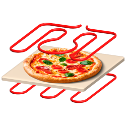 Teesa Piec Do Pizzy Supreme Elite 2200 W, 450 Stopni, Dwie Grzałki, Okno, Led, 33 Cm, Różna Programy Pieczenia [[