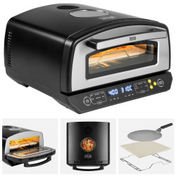 Teesa Piec Do Pizzy Supreme Elite 2200 W, 450 Stopni, Dwie Grzałki, Okno, Led, 33 Cm, Różna Programy Pieczenia [[