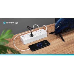 Krüger&Matz Listwa Sieciowa Kruger&Matz 4 Gniazda Typu Niemieckiego I 4Xusb 2100 Ma Connect P6  Tuya [[