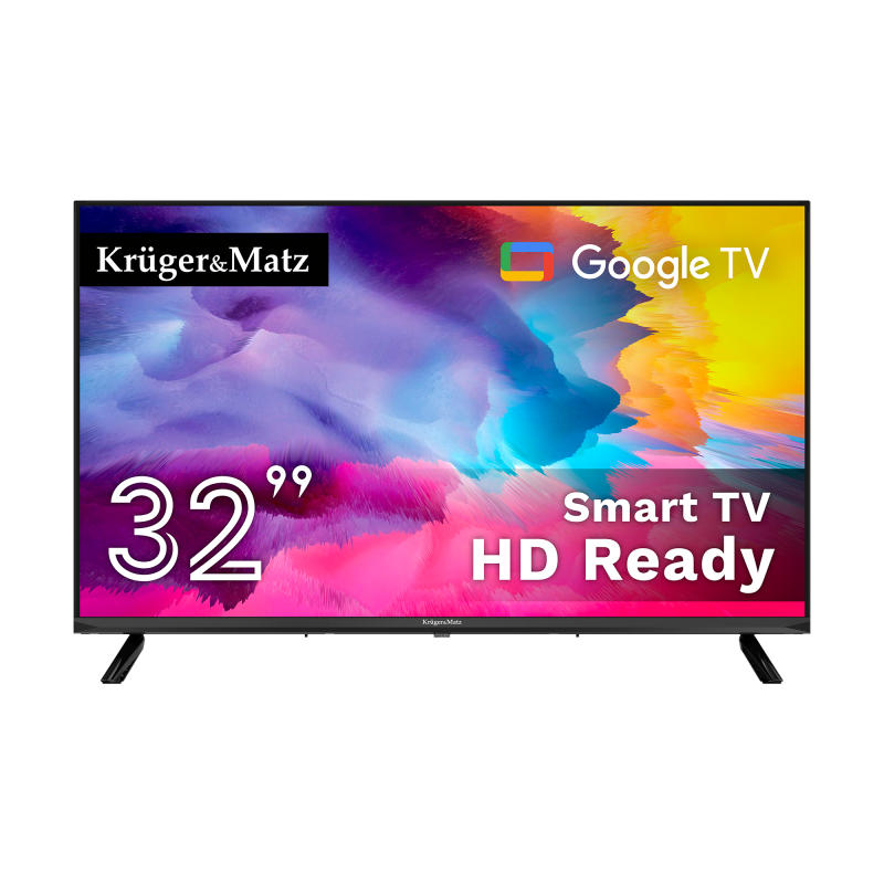 Krüger&Matz Telewizor Kruger&Matz 32" Hd Google Tv 5.0,  Dvb-T2/S2/T/C   H.265 Hevc [[