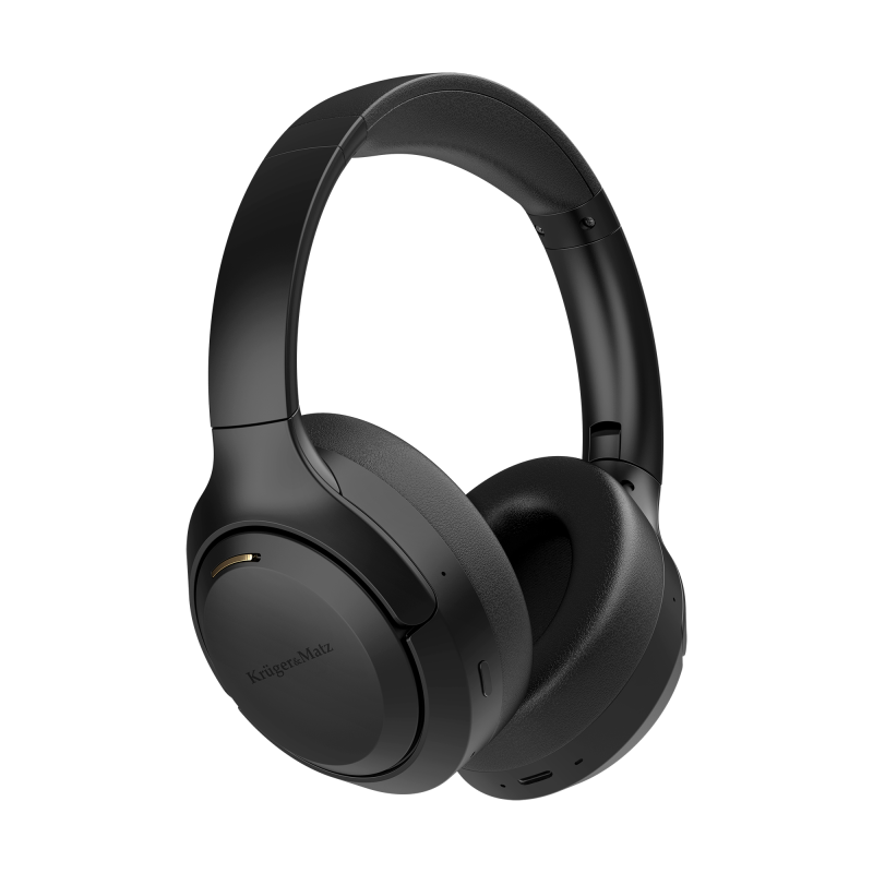 Krüger&Matz Bezprzewodowe Słuchawki Nauszne Z Anc , Kruger&Matz F8A , Czarne [[