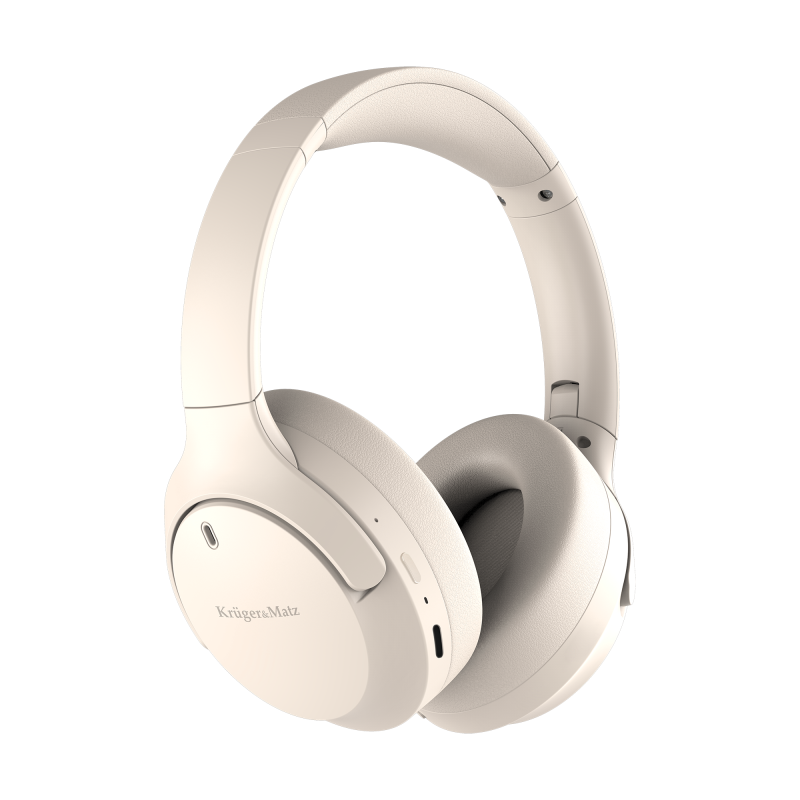 Krüger&Matz Bezprzewodowe Słuchawki Nauszne Z Anc , Kruger&Matz Street 4 , Beżowe [[