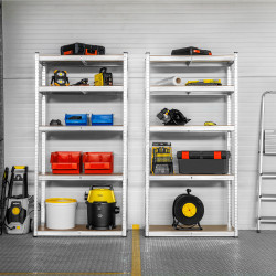 Rebel Regał Metalowy Magazynowy 180X90X40 Srebrny Rebel [[