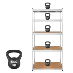 Rebel Regał Metalowy Magazynowy 180X90X40 Srebrny Rebel [[