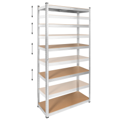 Rebel Regał Metalowy Magazynowy 180X90X40 Srebrny Rebel [[
