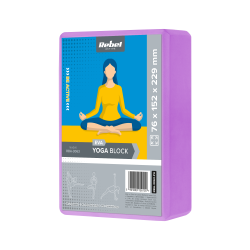 Rebel Kostka, Klocek Do Jogi Z Pianki Eva 120G, Fioletowa, Rebel Active [[