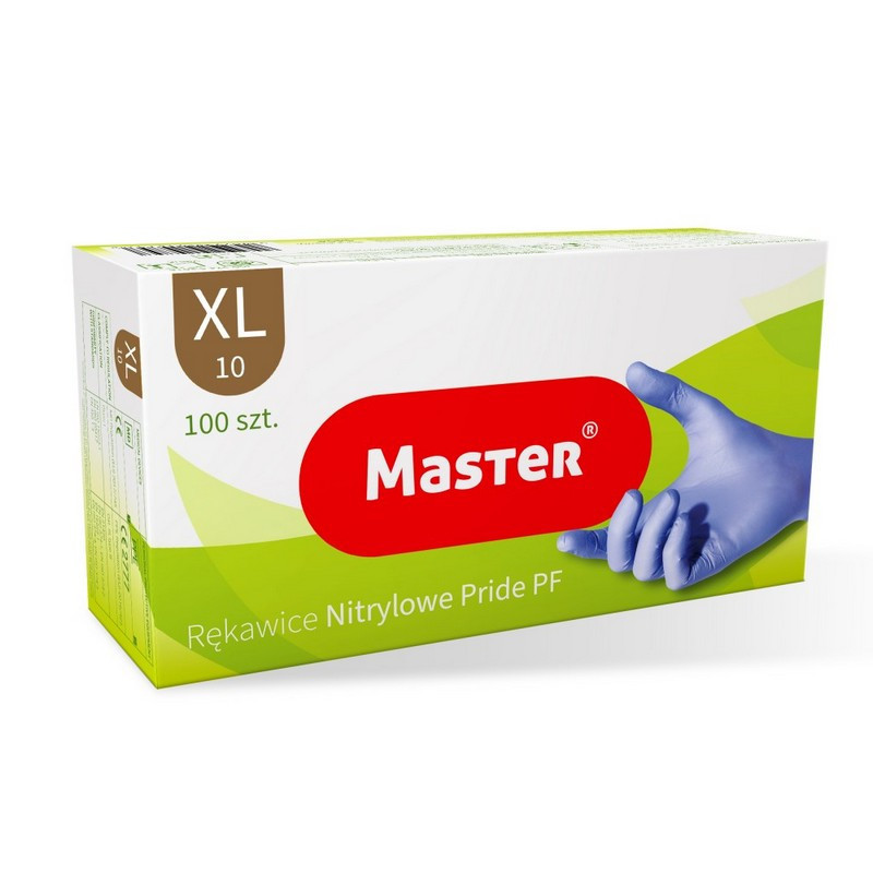 Rękawice nitrylowe bezpudrowe XL 100szt MASTER S458