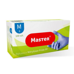 Rękawice nitrylowe bezpudrowe M 100szt MASTER S456