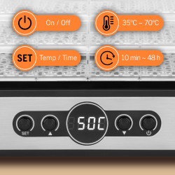 Teesa Suszarka Do Grzybów , Warzyw , Owoców , 400W , 5 Sit, Wyświetlacz, Termoobieg, Teesa [[