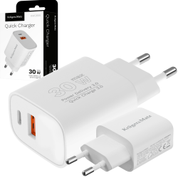 Krüger&Matz Ładowarka Sieciowa Kruger&Matz Gan Dual Usb Z Funkcją Power Delivery I Quick Charge [[