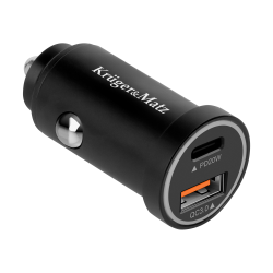 Krüger&Matz Ładowarka Samochodowa 38W Kruger&Matz Z Funkcjami Power Dedlivery Oraz Quick Charge [[