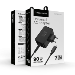 Krüger&Matz Zasilacz Uniwersalny Kruger&Matz 90W Z Funkcją Power Delivery 7 Końcówek [[
