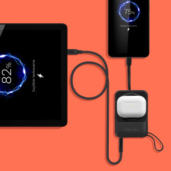 Krüger&Matz Powerbank Indukcyjny Kruger&Matz 10000 Mah Magnetyczny Z Kablem Czarny [[