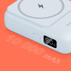 Krüger&Matz Powerbank Indukcyjny Kruger&Matz 10000 Mah Magnetyczny Z Kablem Niebieski [[