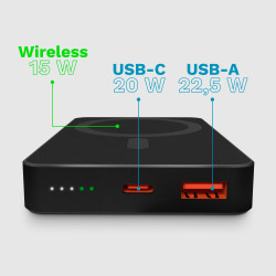 Krüger&Matz Powerbank Indukcyjny Kruger&Matz 10000 Mah Magnetyczny Czarny [[