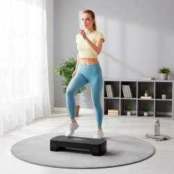 Rebel Step Do Aerobiku I Ćwiczeń Fitness, 3 Stopnie, 68Cm, Czarny, Rebel Active [[
