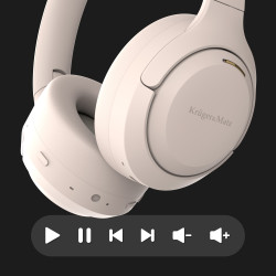 Krüger&Matz Bezprzewodowe Słuchawki Nauszne Z Anc , Kruger&Matz F8A , Beżowe [[