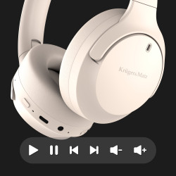 Krüger&Matz Bezprzewodowe Słuchawki Nauszne Z Anc , Kruger&Matz Street 4 , Beżowe [[