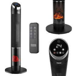 Teesa Termowentylator Kolumnowy Ptc Teesa Z Funkcją  Imitacji Kominka [[