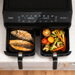 Teesa Frytkownica Beztłuszczowa Teesa Air Fryer Dual Pot Xxl 8L 2700W [[