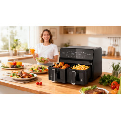 Teesa Frytkownica Beztłuszczowa Teesa Air Fryer Dual Pot Xxl 8L 2700W [[