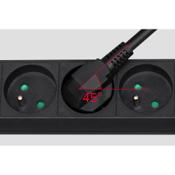 Rebel Przedłużacz Sieciowy Rebel Czarny 5 Gniazd Z Przełącznikiem, Dł. 1.5M [[