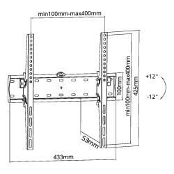 Krüger&Matz Uchwyt Naścienny Uniwersalny Kruger&Matz  Do Led Tv (32-55")  Regulacja W Pionie [[